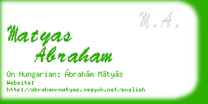 matyas abraham business card